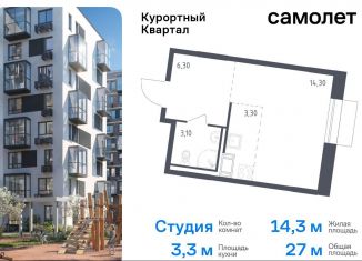 Продаю квартиру студию, 27 м2, посёлок Песочный, Школьная улица, 80