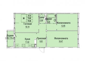 Продам 3-комнатную квартиру, 77.4 м2, Нижний Новгород, Канавинский район