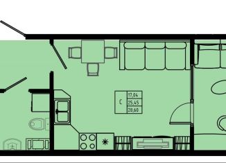 Квартира на продажу студия, 28.6 м2, Ленинградская область, Железнодорожная улица, 41к2