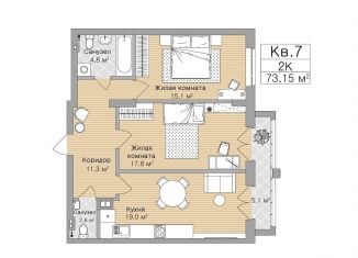 Продается двухкомнатная квартира, 69.2 м2, Рязань, улица Горького, 62