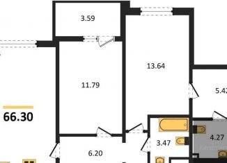 Продаю 2-комнатную квартиру, 66.3 м2, Воронеж, Ленинский район