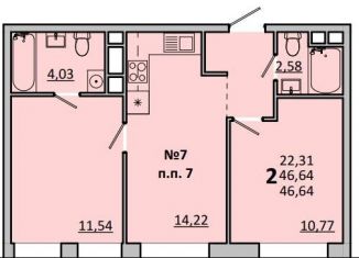 Продается 2-комнатная квартира, 46.6 м2, Одинцово