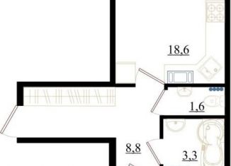 Продаю 1-ком. квартиру, 47.6 м2, Гатчина, Красносельское шоссе