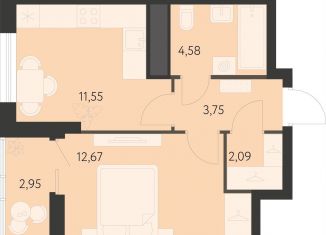 Продажа 1-комнатной квартиры, 36.4 м2, Свердловская область, улица Академика Ландау, 17/7к1