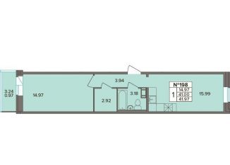 Продажа однокомнатной квартиры, 41 м2, деревня Новое Девяткино, Лесная улица, 19