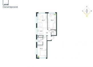 3-ком. квартира на продажу, 63.4 м2, Москва, САО, жилой комплекс Левел Селигерская, к2