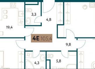 Продаю 4-комнатную квартиру, 105.4 м2, Москва, Винницкая улица, 8к1