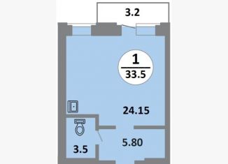 Продаю квартиру студию, 33.5 м2, Красноярск, Советский район, Соколовская улица, 52