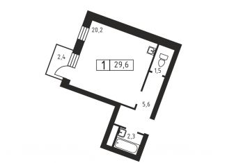 Продаю 1-комнатную квартиру, 29.6 м2, деревня Скотное, Вересковая улица, 3к2