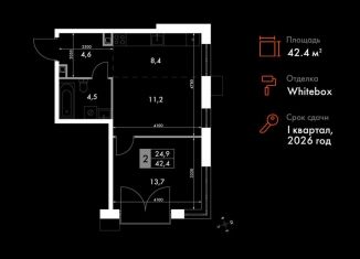 Продается 2-комнатная квартира, 42.4 м2, Владивосток