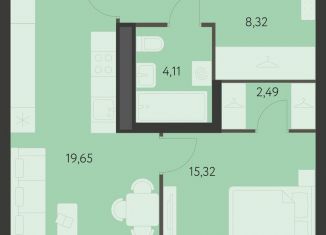 Продажа однокомнатной квартиры, 51.7 м2, Свердловская область, улица Академика Ландау, 17/7к1