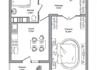 Продажа 1-ком. квартиры, 40.5 м2, Ярославль