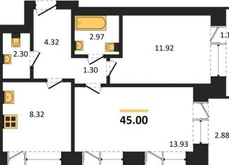 2-ком. квартира на продажу, 45 м2, Новосибирск, метро Площадь Ленина, улица Фёдора Ивачёва