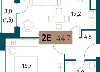 2-комнатная квартира на продажу, 44.7 м2, Москва, метро Раменки, Винницкая улица, 8к4