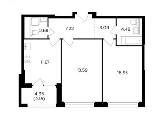 Продается 2-комнатная квартира, 66.9 м2, Москва, улица Виктора Маслова, 2, Даниловский район