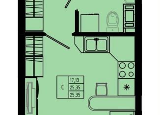 Квартира на продажу студия, 25.4 м2, Ленинградская область, Железнодорожная улица, 41к3