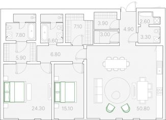 Продается двухкомнатная квартира, 142.1 м2, Москва, Софийская набережная, 34с3