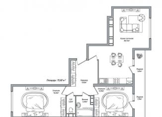 Продажа 2-ком. квартиры, 75 м2, Ярославль