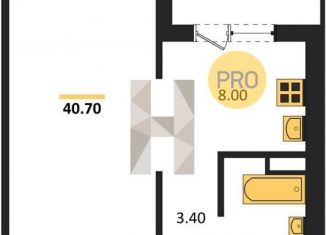 Продам однокомнатную квартиру, 40.5 м2, Новосибирск, улица Николая Островского, 195/6