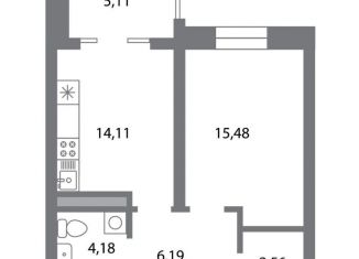 Продаю 1-ком. квартиру, 45.1 м2, Рязанская область