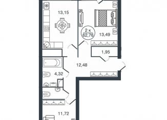 Продается 2-ком. квартира, 62.8 м2, Тверь, Московский район