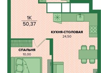 1-ком. квартира на продажу, 50.4 м2, Тульская область