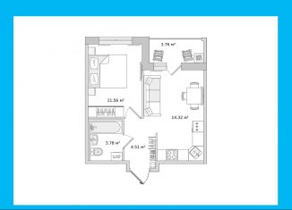 Продажа 1-комнатной квартиры, 37.9 м2, Санкт-Петербург, метро Комендантский проспект