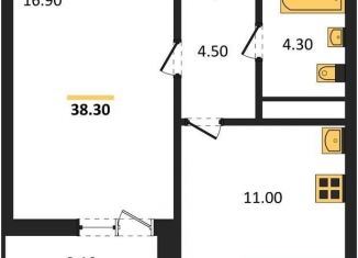 1-ком. квартира на продажу, 38.3 м2, Воронеж, улица Шишкова, 140Б/6, Центральный район