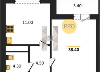 Продаю однокомнатную квартиру, 38.4 м2, Воронеж, улица Шишкова, 140Б/6, Центральный район