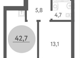 Продаю двухкомнатную квартиру, 42.7 м2, Новосибирск, метро Речной вокзал