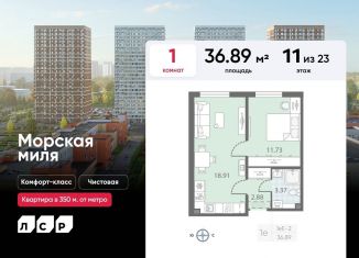 Продам 1-комнатную квартиру, 36.9 м2, Санкт-Петербург, ЖК Морская миля