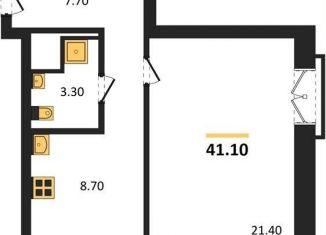 Продаю 1-ком. квартиру, 41.1 м2, Новосибирск