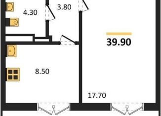 1-комнатная квартира на продажу, 39.9 м2, посёлок Отрадное, бульвар 70 лет Победы, 5