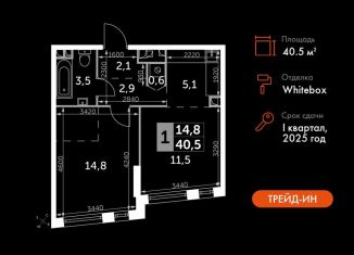 Продается 1-комнатная квартира, 40.5 м2, Москва, Варшавское шоссе, 37Ак2, метро Нагатинская