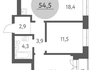 Продаю 3-комнатную квартиру, 54.5 м2, Новосибирск, метро Речной вокзал