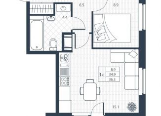 Продается однокомнатная квартира, 34.9 м2, Ленинградская область, Ново-Антропшинская улица, 5