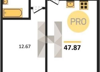 Продам однокомнатную квартиру, 47.7 м2, Воронеж, Ленинский район