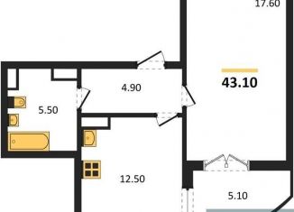 Продается 1-ком. квартира, 43.1 м2, посёлок Отрадное, бульвар 70 лет Победы, 5