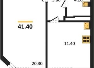 Продаю 1-комнатную квартиру, 41.4 м2, посёлок Отрадное, бульвар 70 лет Победы, 5