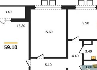 Продаю 2-комнатную квартиру, 59.1 м2, Воронеж, улица Шишкова, 140Б/6