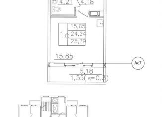 Продам квартиру студию, 25.8 м2, Санкт-Петербург, Старорусский проспект, 9