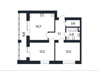 Продается 2-ком. квартира, 60.6 м2, посёлок Доброград