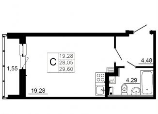 Продается квартира студия, 28 м2, Ленинградская область, Заводская улица, 18к2