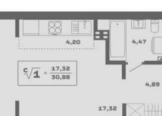 Квартира на продажу студия, 30.8 м2, Новосибирск, метро Гагаринская, Красногорская улица