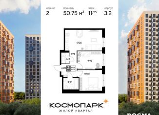 2-ком. квартира на продажу, 50.8 м2, Калуга