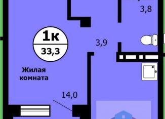 Продается однокомнатная квартира, 32.4 м2, Красноярский край, улица Лесников, 41Б