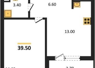 Продам однокомнатную квартиру, 39.5 м2, Воронеж, Железнодорожный район