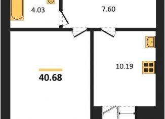 1-ком. квартира на продажу, 40.7 м2, Воронеж, Советский район, улица Курчатова, 26Б