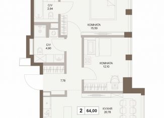 Продам 2-ком. квартиру, 64 м2, Москва, 5-й Донской проезд, вл21к6, Донской район