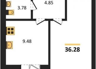 1-комнатная квартира на продажу, 36.3 м2, Воронеж, улица Курчатова, 26Б, Советский район